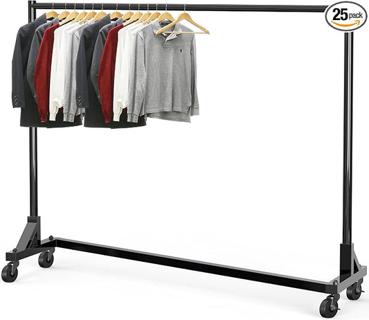 Simple Houseware Industrial Grade Z-Base Garment Rack, 63" W/500Lb, Black