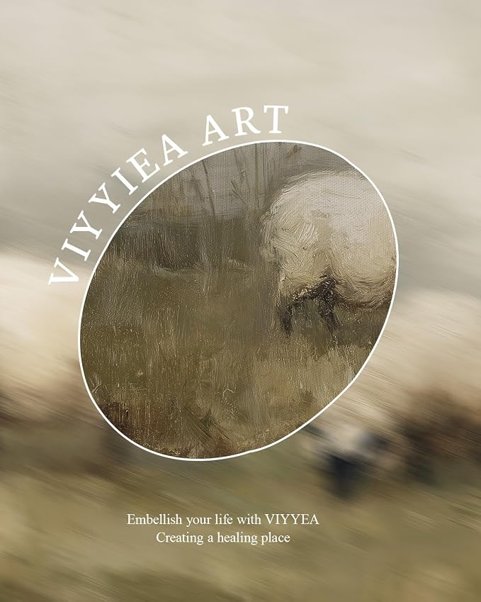 VIYYIEA Vintage Gold Framed Wall Art for Living Room, Sheep Canvas Prints Home Decor, Oil Painting Picture, Bedroom Wall Decor Gifts for Friends or Family -【Valais Blacknose Sheep】-(16L x 12W)