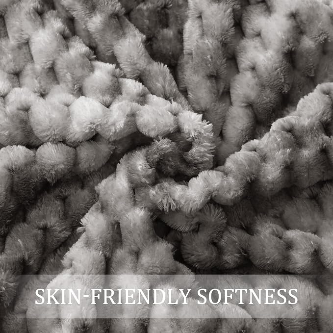 Exclusivo Mezcla 3D Fleece Twin Size Blanket for Bed, Tie-dye Grey | Extra Soft Fuzzy Plush Lightweight Bed Blankets, Cozy Fluffy Decorative Blankets for All Seasons, 60x80 Inches