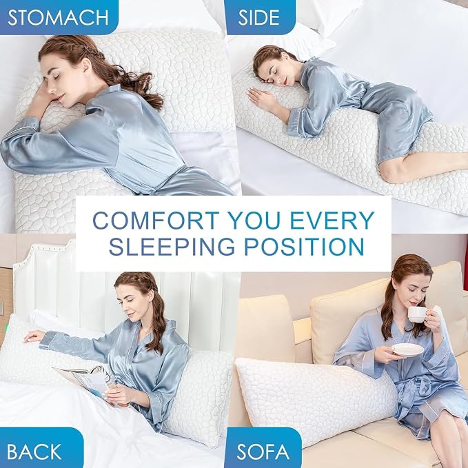 SUPA MODERN Cooling Bed Pillows for Sleeping 1 Pack Shredded Memory Foam Pillows Adjustable Cool Pillow for Side Back Stomach Sleepers Luxury Gel Pillows Body Pillow with Washable Removable Cover