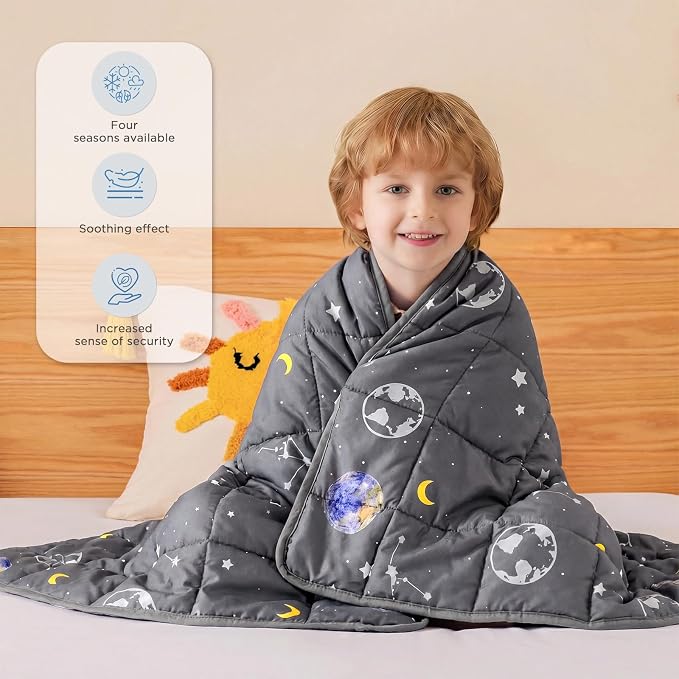 Weighted Blanket - 5 lbs Grey Starry Sky Heavy Blanket - Small Size Breathable Lap Blanket(36 * 48 inches, 5 lbs)