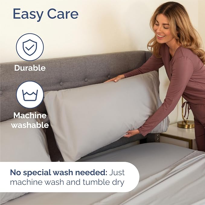 Split King Size 5 Piece Sheet Set - Comfy Breathable & Cooling - Light Grey | Hotel Luxury Bed Sheets for Women & Men, Deep Pockets, Easy-Fit, Comfy, Soft and Wrinkle Free Sheets, Oeko-Tex Bed Sheet Set