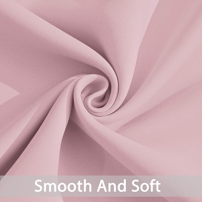 Yakamok Pink Room Darkening Curtains 84 inch Sliding Door Drapes | 1 Extra-wide Panel,W100xL84,Soft Triple-weave,Grommet,Blackout Thermal Insulated Drapes,Privacy,Light Reduction,Patio doors