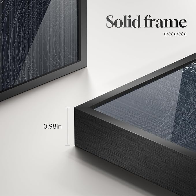 Large Black Silver Abstract Wall Art for Living Room, 3 Piece 24x36 In | Framed modern wall art, Elegant wall decor, Luxury wall art for bedroom dining room office hallway