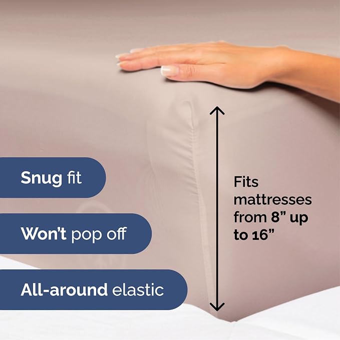 Queen Size 4 Piece Sheet Set - Ultra Soft & Cooling Bed Sheets - Dusty Pink | Fits 8 Inch to 16 inch Mattress, Wrinkle Free & Fade Resistant with Deep Pockets, Breathable, Comfy Hotel Luxury Bedding