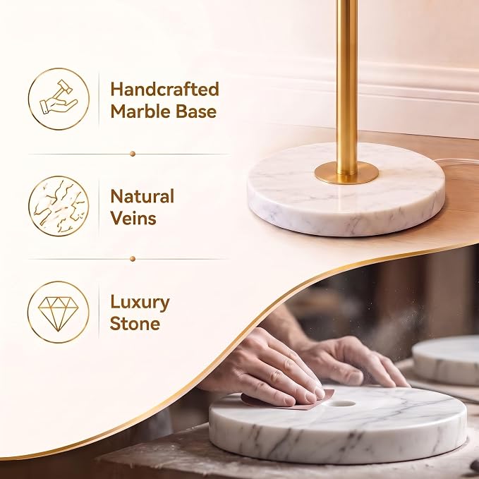 Qingmiao Gold Floor Lamps for Living Room, 55"-67" Height Adjustable Modern Tall Lamp, 3-Way Dimmable Standing Lamp for Bedroom Office Reading Corner Home Decor, New House Warming Gifts