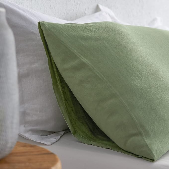 Simple&Opulence Body Pillow Cover 20" x 54",100% Pure Linen, Ultra Soft and Breathable, Body Pillowcase with Envelope Closure for Adults(Sage Green)