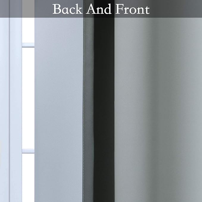 SimpleHome Ombre Grey to Grey White Curtains for Living Room 70Wx84L | Room Darkening Curtains for Bedroom,Gradient Light Blocking Curtain,Thermal Insulated Grommet Window Drapes,2 Panels,84 Inch