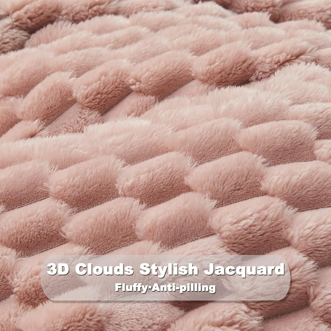 NEWCOSPLAY Fleece Clouds Cozy King Blanket for Couch, Pink, 90"x110" | Premium Silky Flannel Blanket, Soft Lightweight Fluffy Throw Blanket for Bed Sofa Decor, Gift for All Season Use