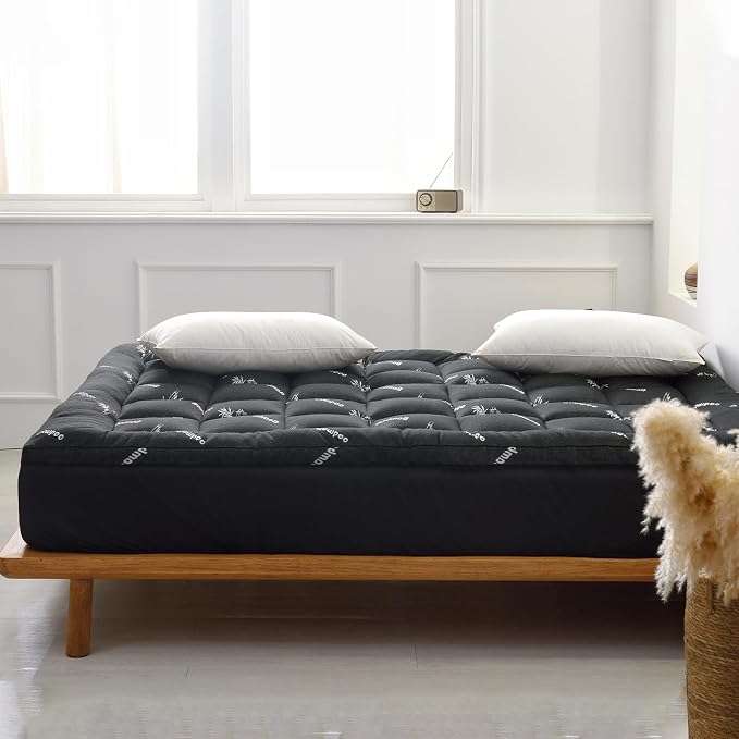Favorland Mattress Topper Full Size - Cooling Extra Thick Breathable Viscose Made from Bamboo Mattress pad - Soft Quilted Fitted Mattress Cover with 900 GSM Down Alternative Fill (8-21”Deep Pocket)