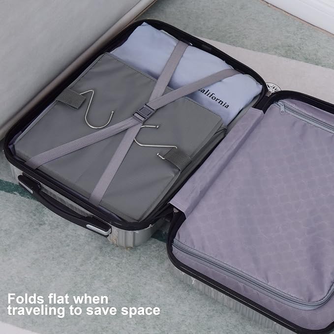 GRANNY SAYS 4-Shelf Hanging Closet Organizer, Foldable Storage, Gray | 44 lb Capacity, No-Sag Support, Keeps Clothes Neat, Folds Flat, Fits RV, Dorm & Small Closets, 2 Pack