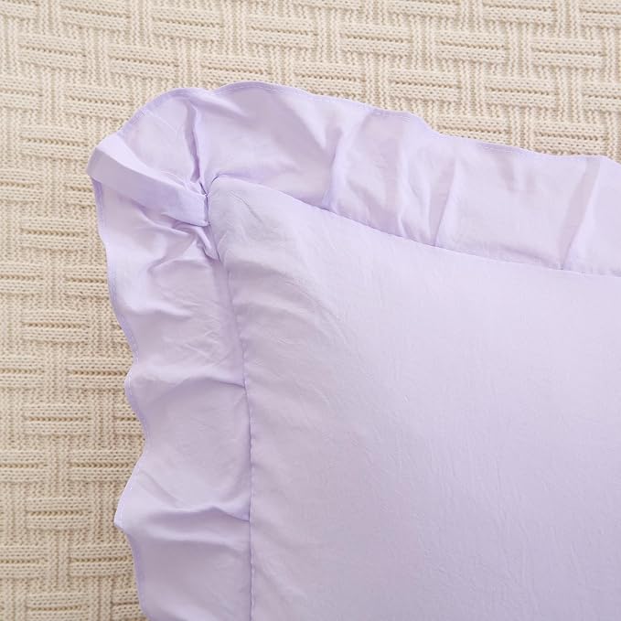 Merryword Lilac Purple Body Pillow Cover 20x54inches Long Pillowcase Ruffled Pillowcases Shabby Chic Ruffled Fringe Decor Body Ruffled Pillow Sham Cute Pillowcase
