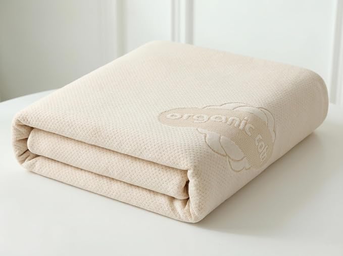 Deluxe Waterproof Organic Cotton Mattress Protector Queen Size - Breathable Mattress Pad Cover - 280 GSM Comfort - Jersey Cotton Skirt - Deep Pocket Fitted Style
