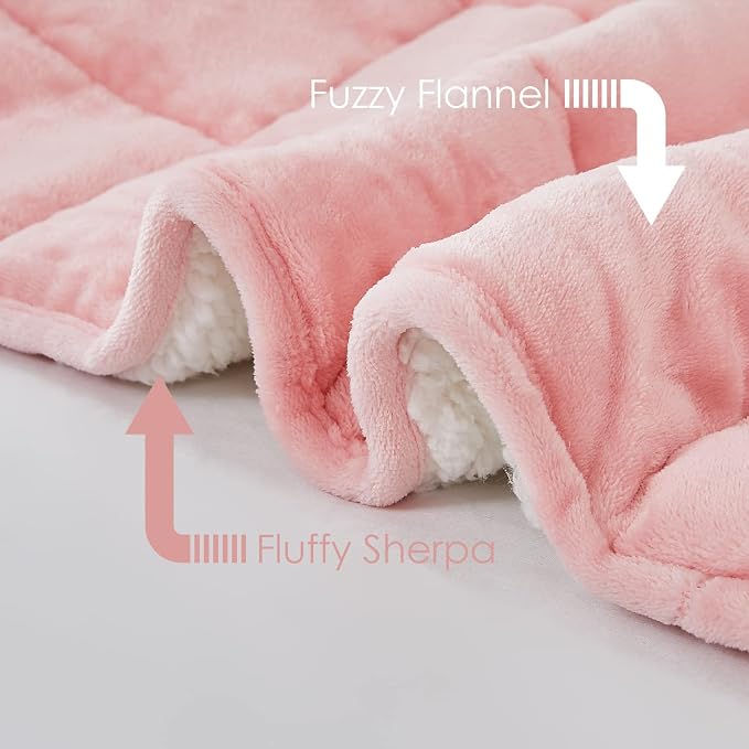 yescool Weighted Blanket for Adults (15 lbs, 60" x 80", Hot Pink) Heavy Blanket for Sleeping Perfect for 140-160 lbs, Queen Size Breathable Blanket with Premium Glass Bead, Machine Washable