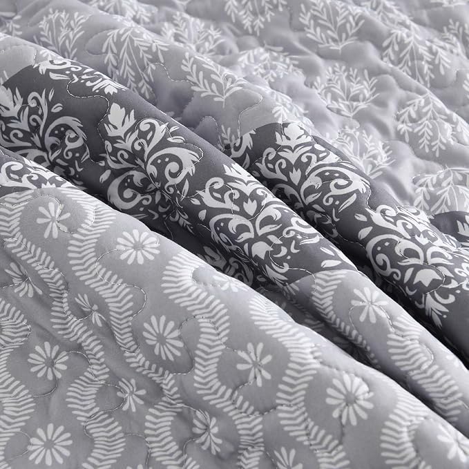 Cottolester Boho Queen Quilt Bedding Set,Teal Striped Lightweight Bedspread | Soft Microfiber Coverlet,Breathable All-Season,Machine Washable,3-Piece Set,Fits Queen 96"x90",Cozy Essential for Men Women