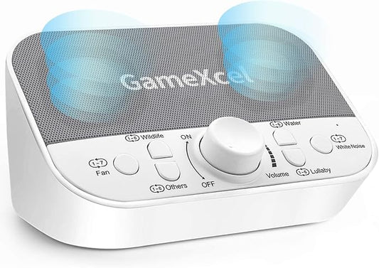 White Noise Machine for Baby & Adults – 38 Non-Looping Sounds, Dual Speakers + Headphone Jack, 15/30/60/90 Min Timer & Memory – USB Powered Sleep Sound Machine for Nursery & Office, White