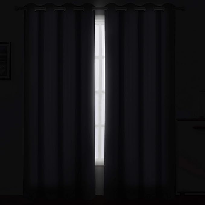 Grey Blackout Curtains/52 x 108 Inch/Set of 2 Panels Thermal Insulated Room Darkening Curtains for Bedroom
