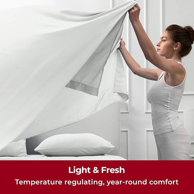 Mellanni Iconic 5-Piece, Ultra Soft Sheet Set (Split King, Ivory) | 10M+ Sleepers. Lab-tested: Sleeps Cool, Stays Bright, Strong, Smooth. Good Housekeeping Best Bedding, 7 yrs running.