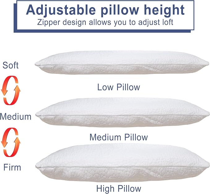 DWCN Adjustable Body Pillow for Adults - 20x54 Inch Shredded Memory Foam Body Pillow with Removable & Washable Pillowcase, Full Body Support for Side Sleepers, Pregnancy & Pain Relief