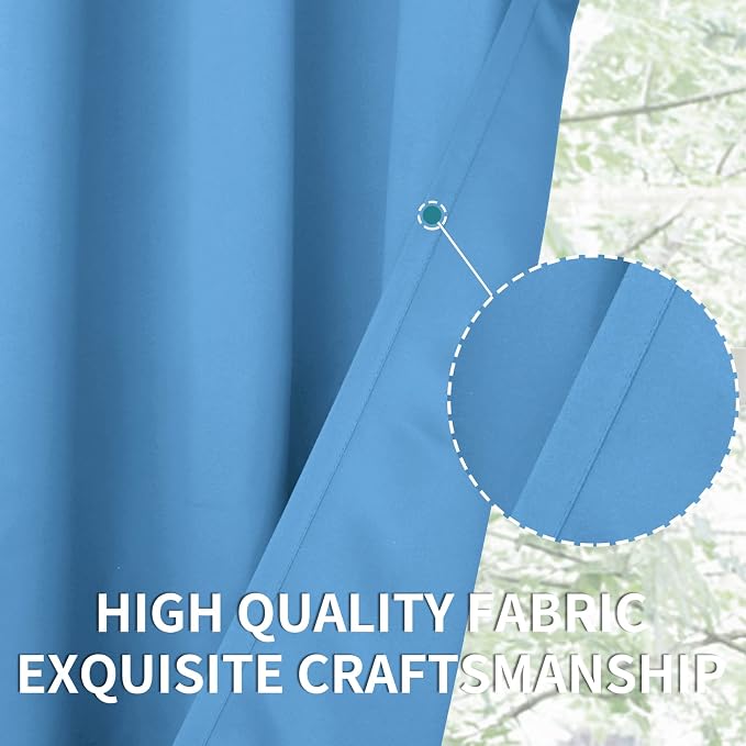 BGment Sky Blue Room Darkening Curtains 63 Inch for Bedroom - 2 Panels | Grommet Top, Light-Blocking, Sunblock, Thermal Insulated, Window Drapes for Kids Boys Room, 70x63 Inch