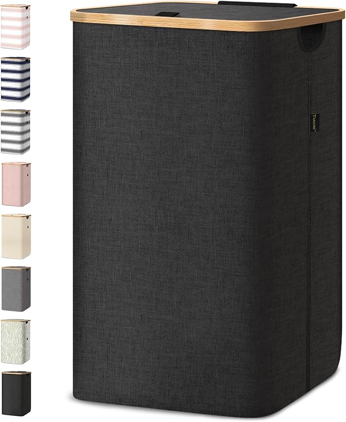 BALEINE 100L Laundry Hamper with Lid, Large Laundry Basket Bin | Large Capacity, Easy-Access Lid, Shape-Retaining Structure, Pull Handles, Ideal for Bedroom, Dorm, Laundry Room