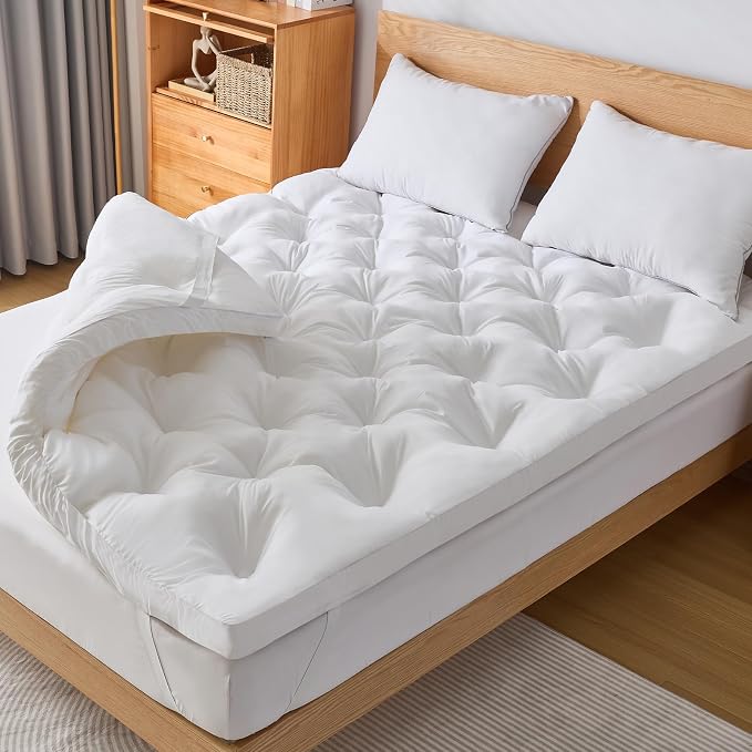 WhatsBedding 2 Inch Memory Foam Mattress Topper Queen Size for Back Pain