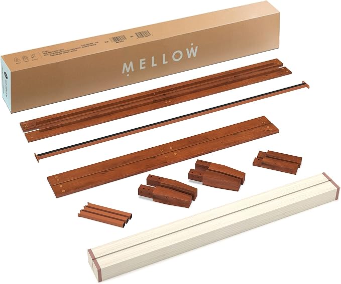 Mellow Naturalista Classic 12-Inch Solid Wood Platform Bed | Wooden Slats, No Box Spring Needed, Easy Assembly | King, Cherry