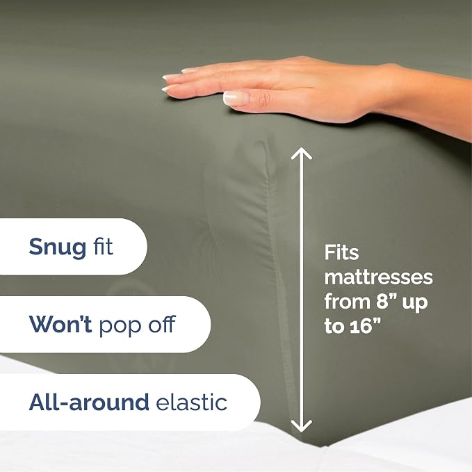 Queen Size 4 Piece Sheet Set - Ultra Soft & Cooling Bed Sheets - Dark Taupe | Fits 8 Inch to 16 inch Mattress, Wrinkle Free & Fade Resistant with Deep Pockets, Breathable, Comfy Hotel Luxury Bedding
