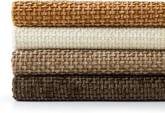 MIULEE Decorative Chenille Fall Euro Pillow Covers Brown 24x24 Pack of 4 | Rustic Home Decor, Layered Brown Collection, Couch Throw Pillows, Farmhouse Boho Cushion Covers for Sofa Bed Living Room
