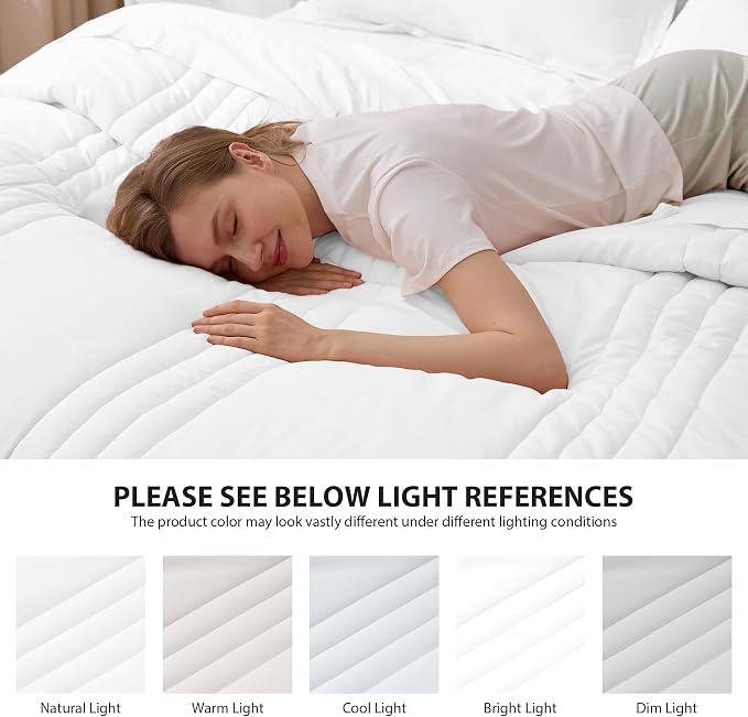 Twin XL Comforter Set White - Bed in a Bag Twin XL Size 5 Pieces, Soft Bedding Set for All Seasons, Premium College Dorm Comforter Set with Comforter, 1 Sheet, 1 Pillowcase & 1 Sham