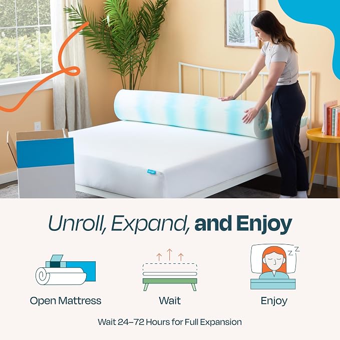 Linenspa 3 Inch Gel Memory Foam Mattress Topper – Egg Crate Style, Reversible for two feels – Promotes Airflow & Relieves Pressure Points – Twin XL