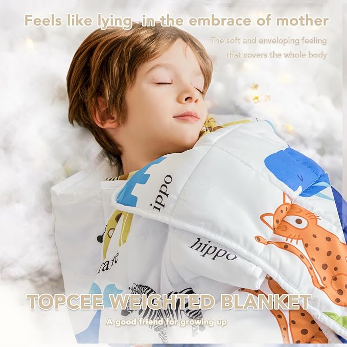 Weighted Blanket (5 lbs, 36" x 48") Cooling Throw Heavy Blanket for Sleeping Apply to 40-60 lbs, Soft Thick Breathable Blanket with Glass Bead, Easy Care