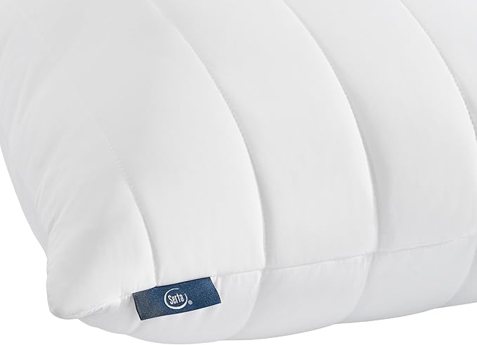 Serta Down Illusion Balanced Support Cooling Pillows, King (2 Pack) | Down alternative fill and cooling cover offer soft comfort for every sleep position, hypoallergenic and machine washable