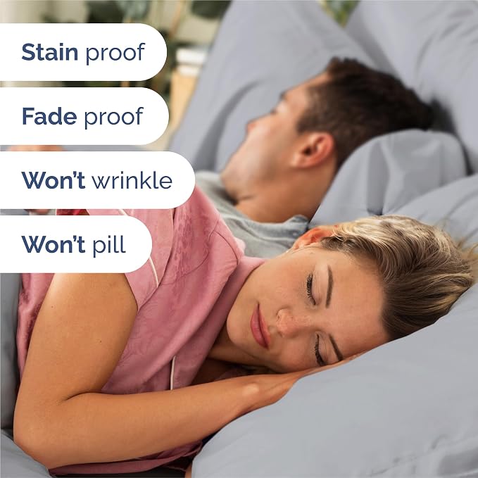 Split King 7 Piece Bed Sheet Set - Comfy, Breathable & Cooling - Steel Blue | Ultra-Soft Hotel Luxury Bedding Set w/ 8-16 Inch Deep Pockets, 1 Flat & 2 Fitted Sheet & 4 Pillowcases, Wrinkle & Fade Free