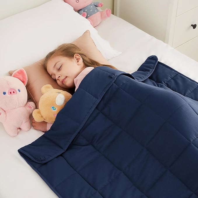 Weighted Blanket - 3 lbs Navy Blue Heavy Blanket - Small Size Breathable Lap Blanket(36"x48", 3 lbs)