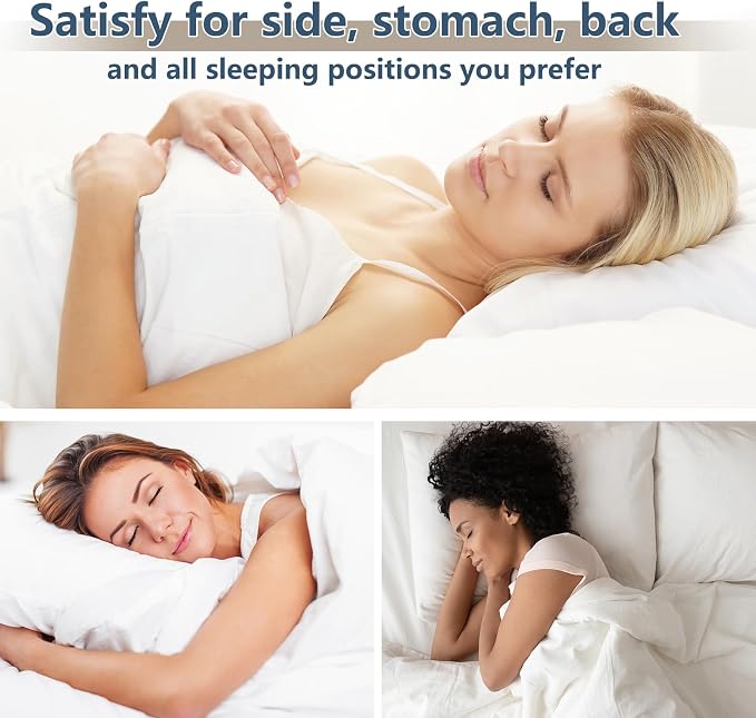 CozyLux Soft Supportive Bed Pillows for Side and Back Sleepers, Oeko-Tex Certified Down Alternative Filling, Hotel Quality Fluffy Sleeping Pillow, White, King - 19" x 34", 4 Pack