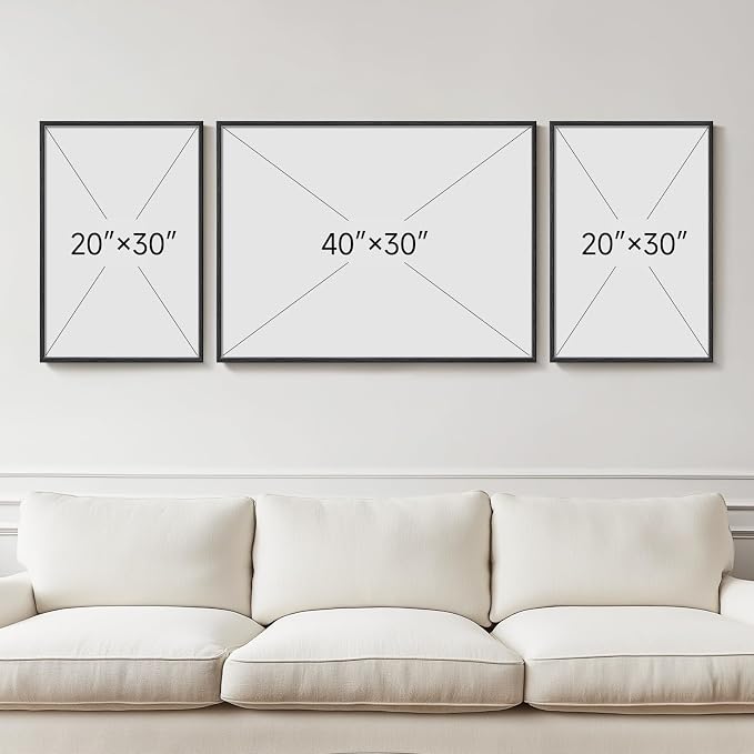 Extra Large Framed Modern Luxury Abstract Wall Art for Living Room, Set of 3 Minimalist Black White Gold Abstract Paintings Artwork for Walls, Big Art Prints Pictures for Hallway Dining Room Office Wall Decor