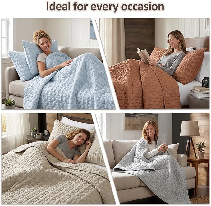 WDCOZY Oversized California Cal King Size Quilt Bedding Sets with 2 Pillow Shams, Beige Tan Cream Lightweight Soft Bedspread Coverlet Bed Cover, All Season Spring Summer, 3 Pieces, 116x106 inches