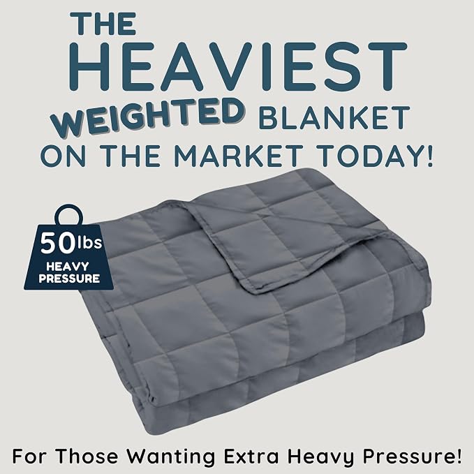 HomeSmart Weighted Blanket Queen Size 50 lb - The Heaviest Weighted Blanket | Deep Grounding Comfort, Oversized Ultra Soft Bedding, Evenly Distributed Weight, Machine Washable, Breathable Fabric