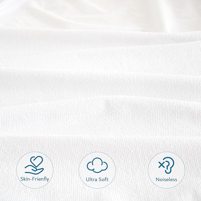 Twin XL Size Mattress Protector Waterproof,Absorbent Fitted Sheet | up to 14" Deep Pocket,Mattress Cover Twin Extra Long Size Bed Sheets,Terry Machine Wash Protection Mattress Protector,2 Pack