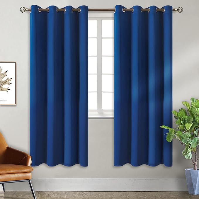 BGment Royal Blue Blackout Curtains for Bedroom 69 Inch Long - 2 Panels | Grommet Top, Black Out, Room Darkening, Sunblock, Thermal Insulated, Window Drapes for Kids Boys Room, 55x69 Inch