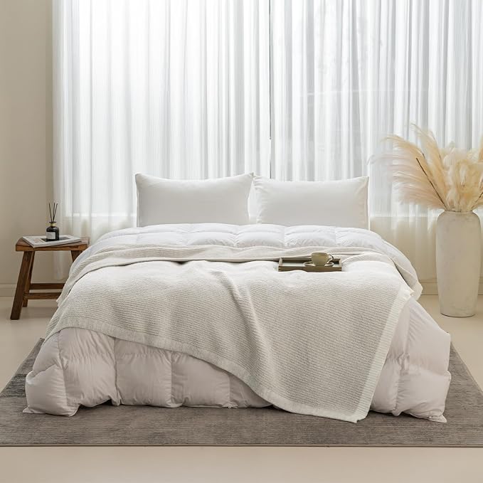 MH MYLUNE HOME Ultra Soft Ribbed Throw Blanket Plush, Beige, 50"x60" | Reversible Fleece Throw Blanket, Comfy Fluffy Fuzzy Plush Blanket Throws for Couch Sofa Bed, Cozy Blankets for Women Gift