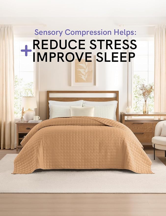 YnM 20lbs Weighted Blanket for Adults, Heavy Bed Throw Blanket with Cooling Glass Beads for All Season Use, Ideal for ~190lbs (60x80 Inches, Queen, Terracotta)