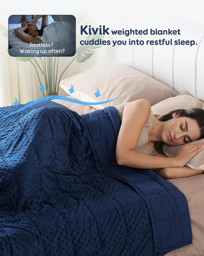 25lbs Weighted Blanket for Adults, 80"x87" King Size Heavy Blankets | Soft Raised Minky Dot Texture, Reversible Cooling & Cozy for All Seasons, 7-Layer Design for Even Weight, Machine Washable