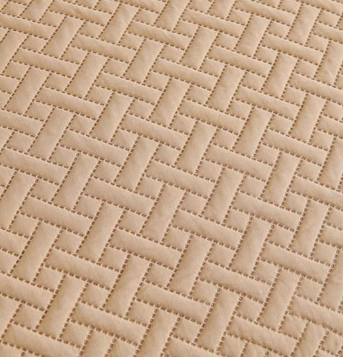 Legacy Decor Bedspread Coverlet 3 Pcs Set Oversized 118" W x 106" L King Size Beige Color