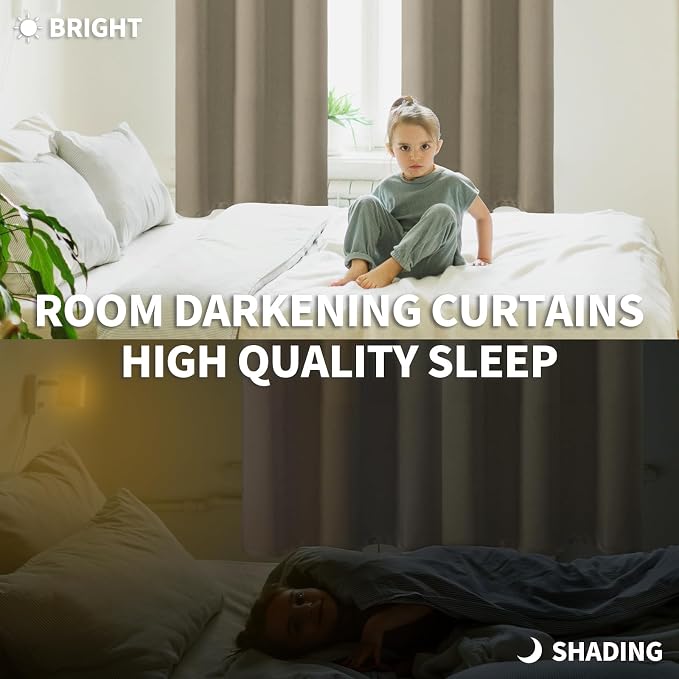 BGment Cocoa Room Darkening Curtains 63 Inch for Bedroom - 2 Panels | Grommet Top, Light-Blocking, Sunblock, Thermal Insulated, Window Drapes for Kids Boys Room, 52x63 Inch