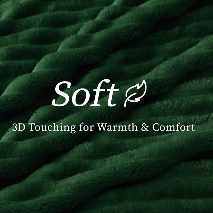 BEDELITE Striped Fleece Throw Blanket, Forest Green, 50"x60" | 300GSM Microfiber Fleece, Soft Cozy, Lightweight Warm, Double-Sided Plush, Machine Washable, Gift, Room Decor, for Couch Sofa