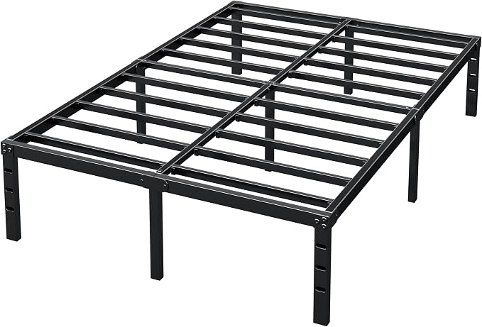 Metal Platform Bed Frame Full Size, 16 Inch Height with Heavy Duty Steel Support, No Box Spring Needed, Easy Assembly and Underbed Storage,Black