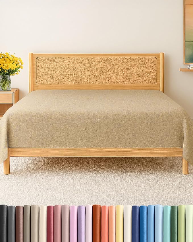 Twin Flat Sheet - Single Top Flat Sheet Only - Cooling - Heathered Tan | Hotel Luxury Top Flat Sheet Only, Ultra-Soft, Breathable & Cooling, Fade & Wrinkle Free, Easy-Care, Stain & Shrink Resistant