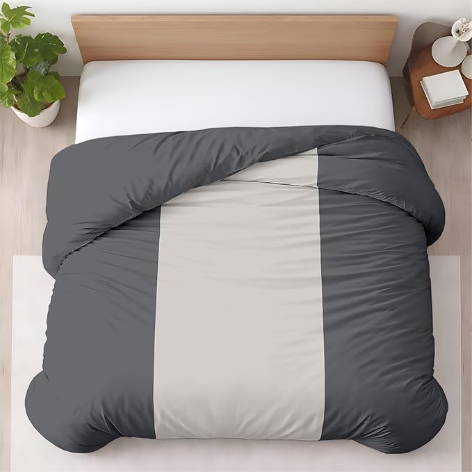 1 Pc King Size Duvet Cover Only -100% Egyptian Cotton 600 Thread Count Ultra Soft Premium Durable Comforter Cover Zipper Closure & Corner Ties (Dashing Grey, King 104"x94")